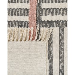 Dywan bawełniany 160 x 230 cm beżowo-czarny MURADIYE Dywan bawełniany 160 x 230 cm beżowo-czarny MURADIYE