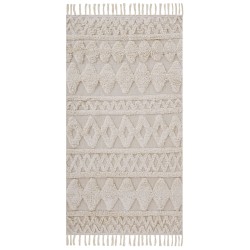 Dywan bawełniany 80 x 150 cm beżowy DIDIM Dywan bawełniany 80 x 150 cm beżowy DIDIM