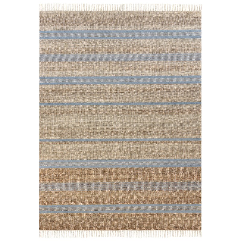 Dywan z juty 160 x 230 cm beżowo-niebieski TALPUR Dywan z juty 160 x 230 cm beżowo-niebieski TALPUR