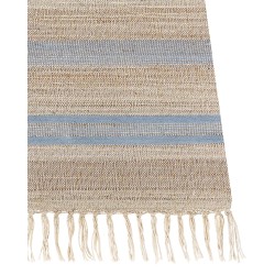 Dywan z juty 160 x 230 cm beżowo-niebieski TALPUR Dywan z juty 160 x 230 cm beżowo-niebieski TALPUR