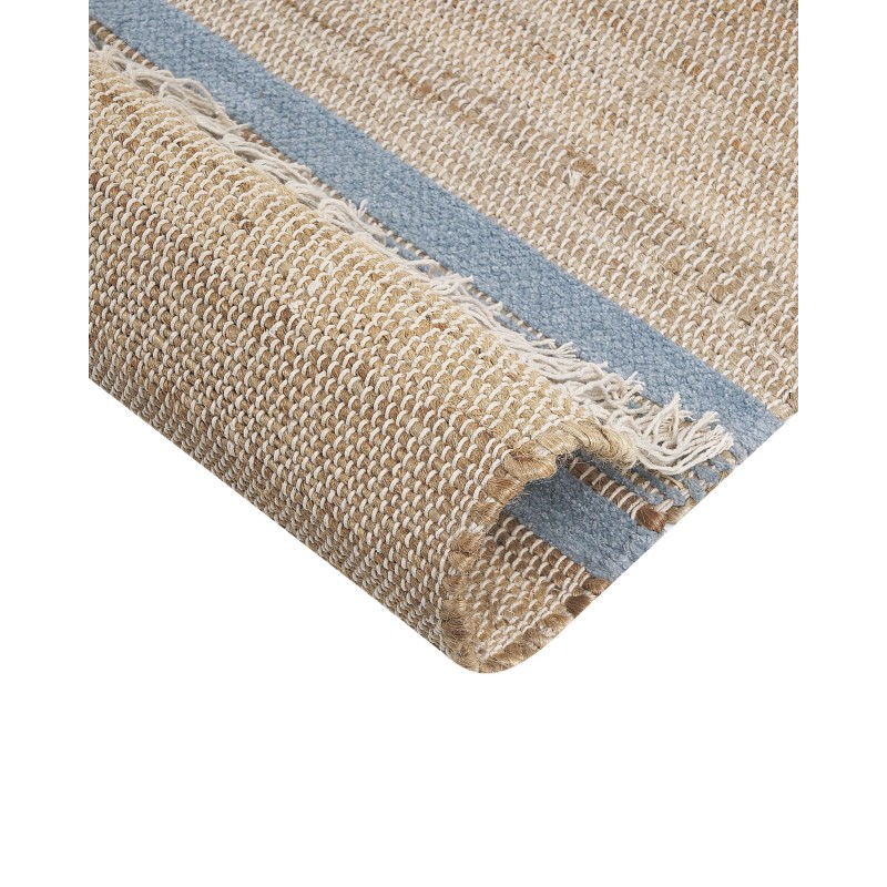 Dywan z juty 160 x 230 cm beżowo-niebieski TALPUR Dywan z juty 160 x 230 cm beżowo-niebieski TALPUR
