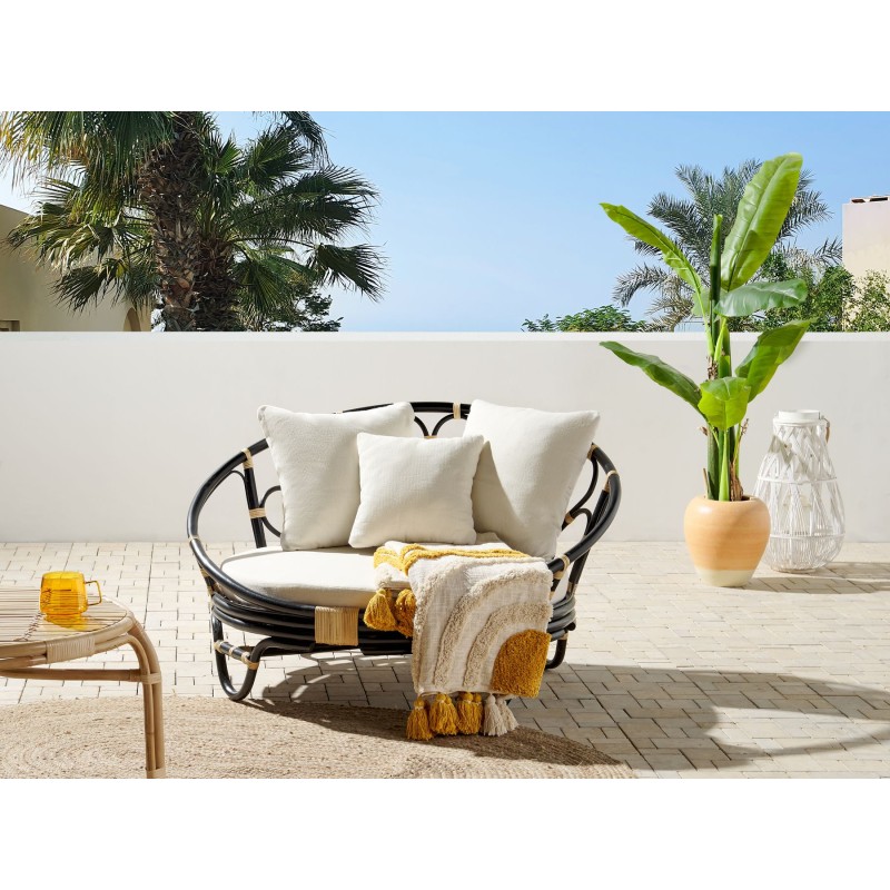 Łóżko ogrodowe ROSSANO Rattan Czarny Łóżko ogrodowe ROSSANO Rattan Czarny