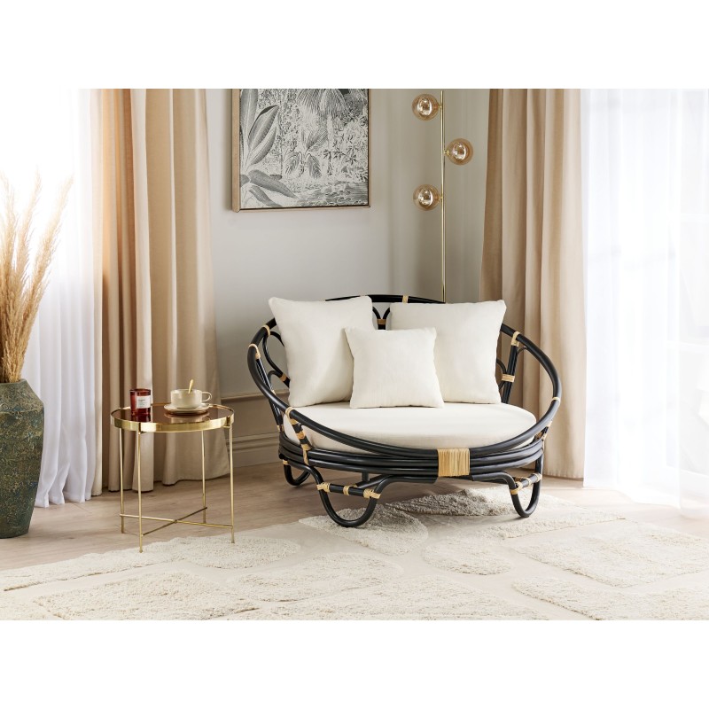 Łóżko ogrodowe ROSSANO Rattan Czarny Łóżko ogrodowe ROSSANO Rattan Czarny