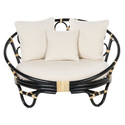 Łóżko ogrodowe ROSSANO Rattan Czarny Łóżko ogrodowe ROSSANO Rattan Czarny