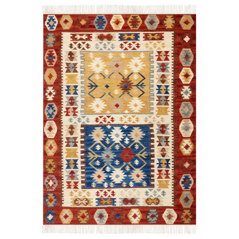 Dywan wełniany kilim 200 x 300 cm wielokolorowy VOSKEHAT Dywan wełniany kilim 200 x 300 cm wielokolorowy VOSKEHAT