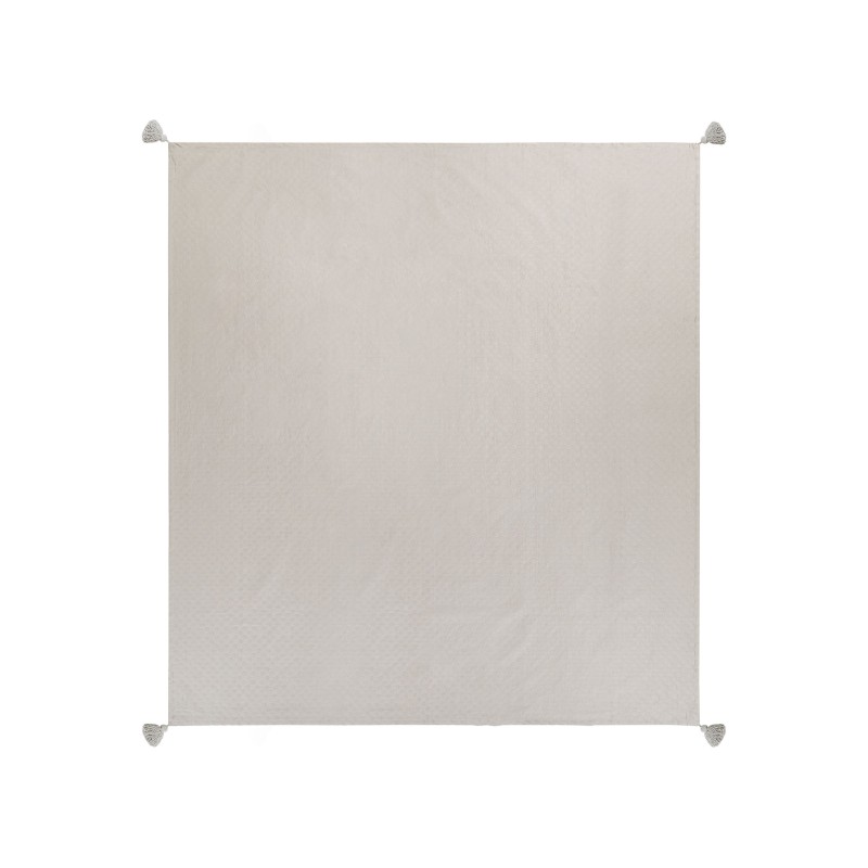 Narzuta na łóżko LINDULA Bawełna 200 x 220 cm Beżowoszary Narzuta na łóżko LINDULA Bawełna 200 x 220 cm Beżowoszary