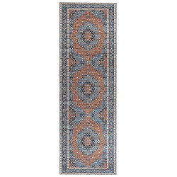 Dywan 80 x 240 cm niebieski z pomarańczowym MIDALAM Dywan 80 x 240 cm niebieski z pomarańczowym MIDALAM