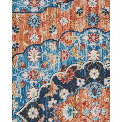 Dywan 80 x 240 cm niebieski z pomarańczowym MIDALAM Dywan 80 x 240 cm niebieski z pomarańczowym MIDALAM