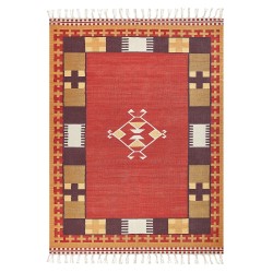 Dywan bawełniany kilim 140 x 200 cm wielokolorowy PARAKAR Dywan bawełniany kilim 140 x 200 cm wielokolorowy PARAKAR