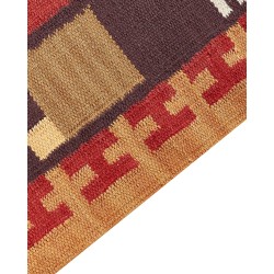 Dywan bawełniany kilim 140 x 200 cm wielokolorowy PARAKAR Dywan bawełniany kilim 140 x 200 cm wielokolorowy PARAKAR