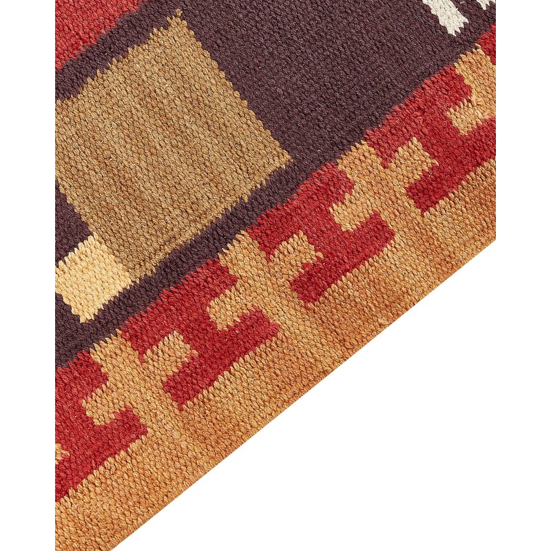 Dywan bawełniany kilim 140 x 200 cm wielokolorowy PARAKAR Dywan bawełniany kilim 140 x 200 cm wielokolorowy PARAKAR