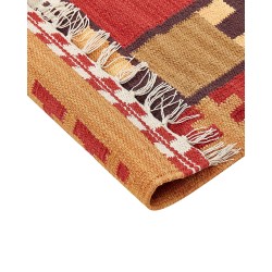 Dywan bawełniany kilim 140 x 200 cm wielokolorowy PARAKAR Dywan bawełniany kilim 140 x 200 cm wielokolorowy PARAKAR