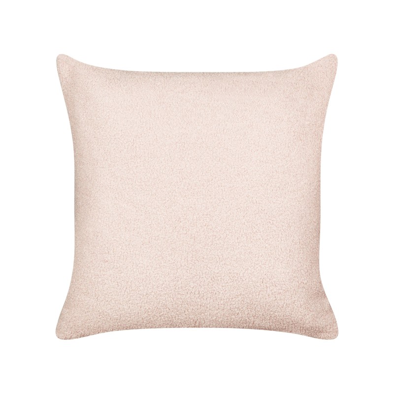 Zestaw 2 poduszek dekoracyjnych LEUZEA Boucle 45 x 45 cm Pastelowy róż Jednolity Zestaw 2 poduszek dekoracyjnych LEUZEA Boucle 45 x 45 cm Pastelowy róż Jednolity
