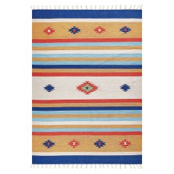 Dywan bawełniany kilim 140 x 200 cm wielokolorowy TARONIK Dywan bawełniany kilim 140 x 200 cm wielokolorowy TARONIK