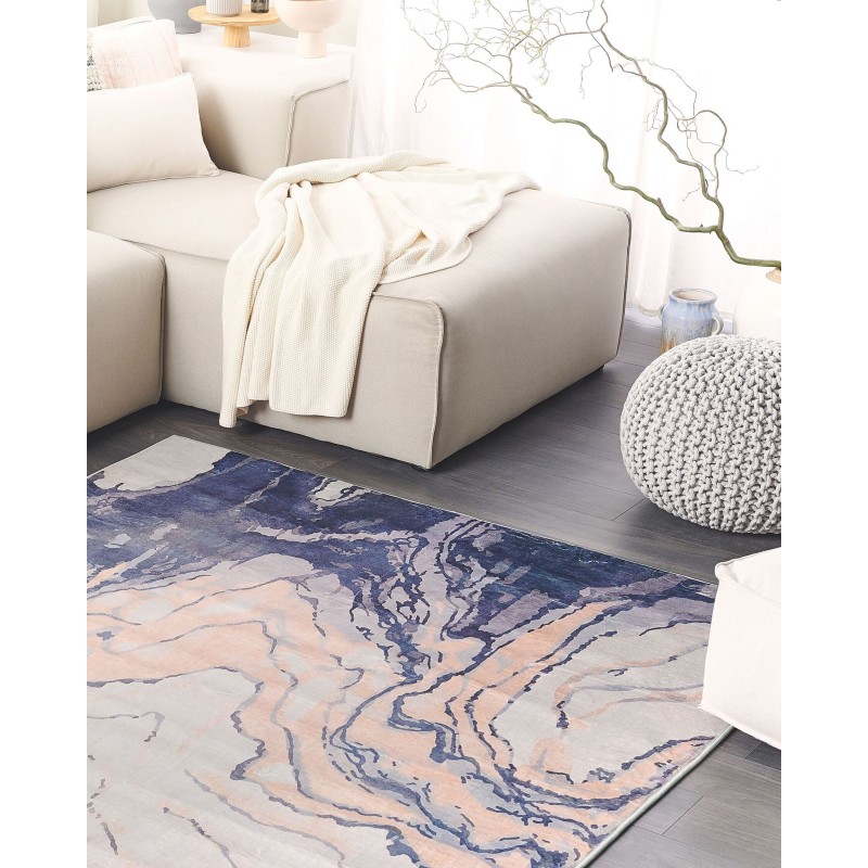 Dywan 160 x 230 cm beżowo-niebieski GEBZE Dywan 160 x 230 cm beżowo-niebieski GEBZE