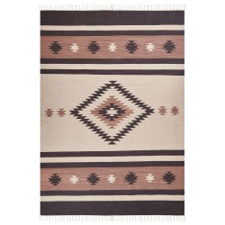 Dywan bawełniany kilim 200 x 300 cm beżowo-brązowy ARAGATS Dywan bawełniany kilim 200 x 300 cm beżowo-brązowy ARAGATS