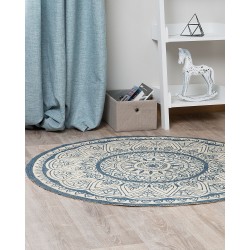 Dywan okrągły z juty ⌀ 120 cm niebieski ANADERE Dywan okrągły z juty ⌀ 120 cm niebieski ANADERE