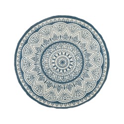 Dywan okrągły z juty ⌀ 120 cm niebieski ANADERE Dywan okrągły z juty ⌀ 120 cm niebieski ANADERE