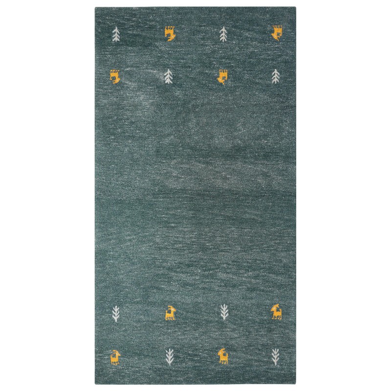 Dywan wełniany gabbeh 80 x 150 cm zielony CALTI Dywan wełniany gabbeh 80 x 150 cm zielony CALTI