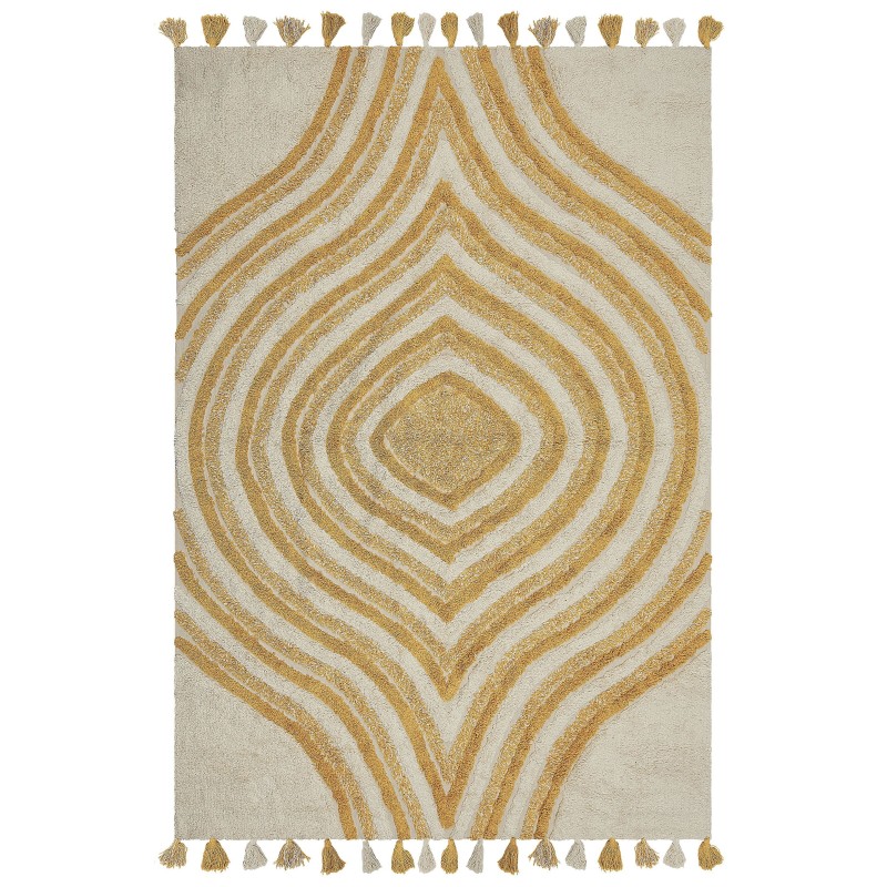 Dywan bawełniany 160 x 230 cm beżowo-żółty BINGOL Dywan bawełniany 160 x 230 cm beżowo-żółty BINGOL