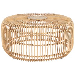 Stolik ogrodowy rattanowy okrągły ⌀ 85 cm naturalny RANDAZZO