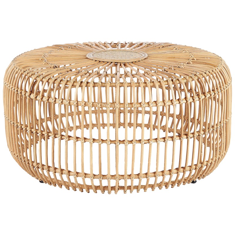Stolik ogrodowy rattanowy okrągły ⌀ 85 cm naturalny RANDAZZO Stolik ogrodowy rattanowy okrągły ⌀ 85 cm naturalny RANDAZZO