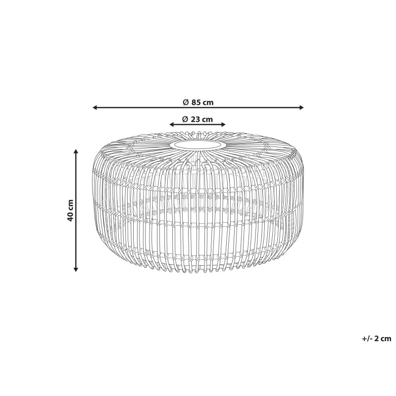 Stolik ogrodowy rattanowy okrągły ⌀ 85 cm naturalny RANDAZZO Stolik ogrodowy rattanowy okrągły ⌀ 85 cm naturalny RANDAZZO