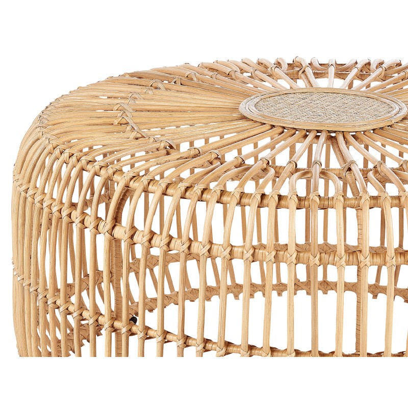 Stolik ogrodowy rattanowy okrągły ⌀ 85 cm naturalny RANDAZZO Stolik ogrodowy rattanowy okrągły ⌀ 85 cm naturalny RANDAZZO