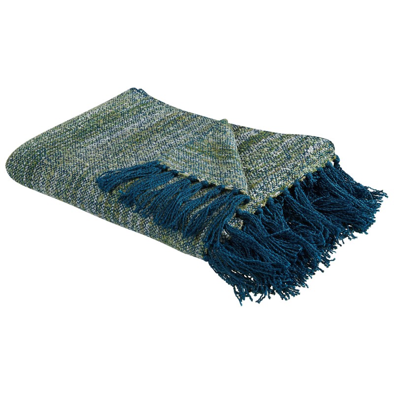 Koc PAIRE 130 x 170 cm Lazurowy Koc PAIRE 130 x 170 cm Lazurowy