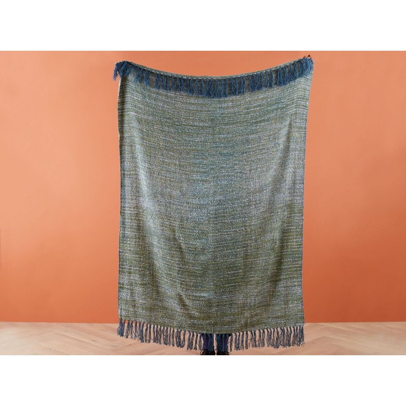 Koc PAIRE 130 x 170 cm Lazurowy Koc PAIRE 130 x 170 cm Lazurowy