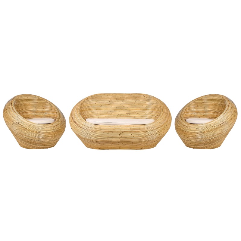 Zestaw ogrodowy dla 4 osób MAIORI Rattan Naturalny Zestaw ogrodowy dla 4 osób MAIORI Rattan Naturalny