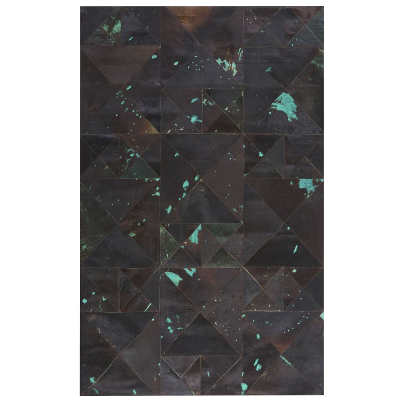 Dywan skórzany 140 x 200 cm brązowo-turkusowy ATALAN Dywan skórzany 140 x 200 cm brązowo-turkusowy ATALAN