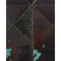 Dywan skórzany 140 x 200 cm brązowo-turkusowy ATALAN Dywan skórzany 140 x 200 cm brązowo-turkusowy ATALAN