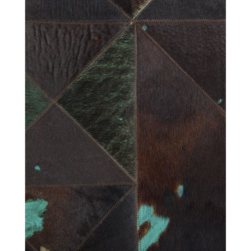 Dywan skórzany 140 x 200 cm brązowo-turkusowy ATALAN Dywan skórzany 140 x 200 cm brązowo-turkusowy ATALAN