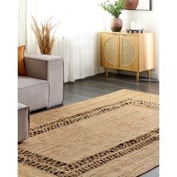 Dywan z juty 200 x 300 cm beżowy YENIKOY Dywan z juty 200 x 300 cm beżowy YENIKOY