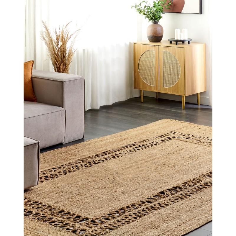 Dywan z juty 200 x 300 cm beżowy YENIKOY Dywan z juty 200 x 300 cm beżowy YENIKOY