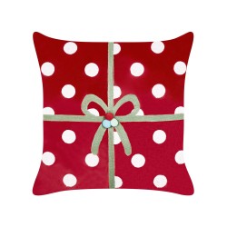 Zestaw 2 poduszek dekoracyjnych GUMDROP Welur 45 x 45 cm Czerwony Wzór świąteczny Zestaw 2 poduszek dekoracyjnych GUMDROP Welur 45 x 45 cm Czerwony Wzór świąteczny