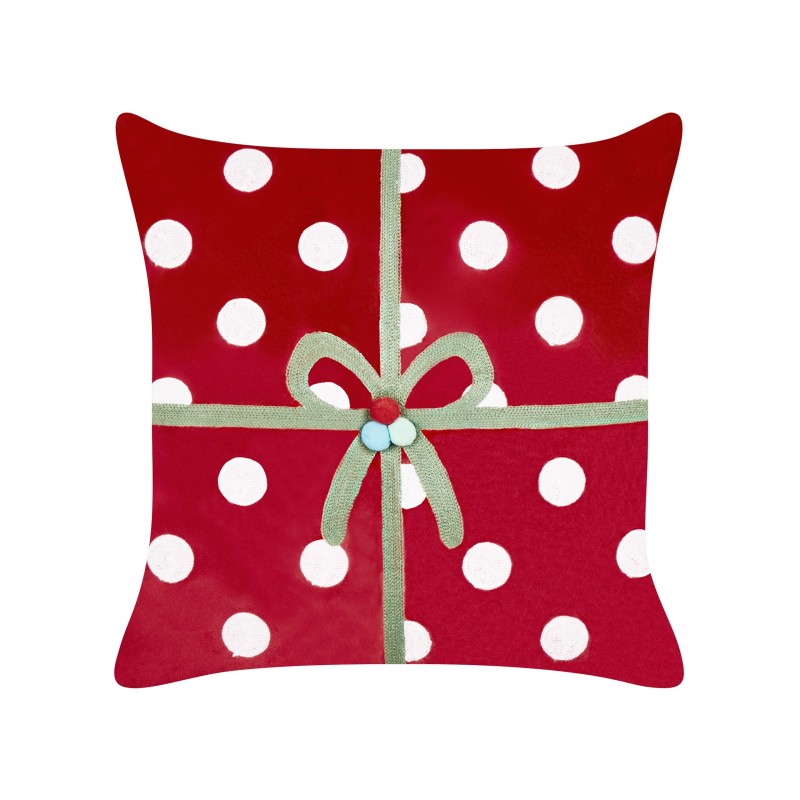 Zestaw 2 poduszek dekoracyjnych GUMDROP Welur 45 x 45 cm Czerwony Wzór świąteczny Zestaw 2 poduszek dekoracyjnych GUMDROP Welur 45 x 45 cm Czerwony Wzór świąteczny