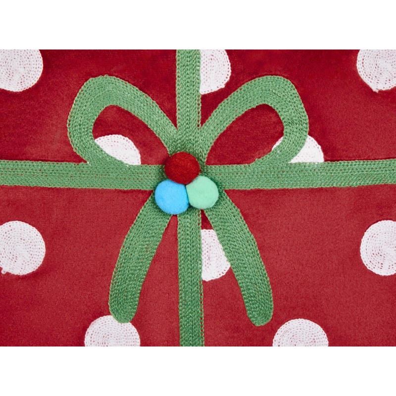 Zestaw 2 poduszek dekoracyjnych GUMDROP Welur 45 x 45 cm Czerwony Wzór świąteczny Zestaw 2 poduszek dekoracyjnych GUMDROP Welur 45 x 45 cm Czerwony Wzór świąteczny