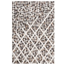 Dywan patchwork skórzany 160 x 230 cm szaro-brązowy AKDERE Dywan patchwork skórzany 160 x 230 cm szaro-brązowy AKDERE