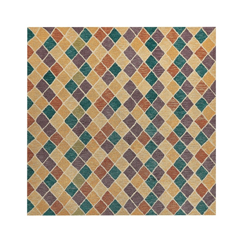 Dywan wełniany 200 x 200 cm wielokolorowy KESKIN Dywan wełniany 200 x 200 cm wielokolorowy KESKIN