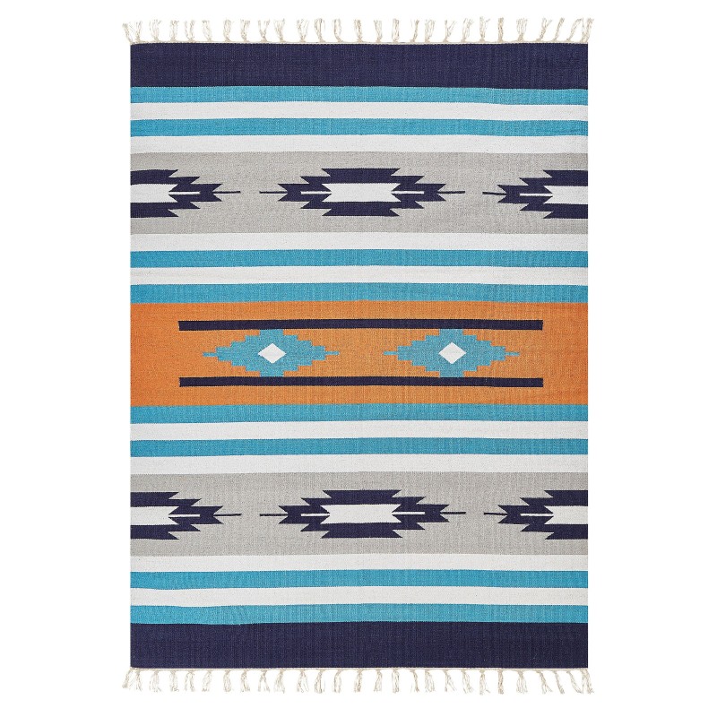 Dywan bawełniany kilim 140 x 200 cm wielokolorowy NORATUS Dywan bawełniany kilim 140 x 200 cm wielokolorowy NORATUS