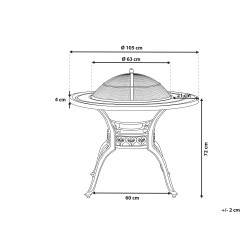 Stół ogrodowy MANFRIA 105 cm 105 cm Metal Ciemnobrązowy Stół ogrodowy MANFRIA 105 cm 105 cm Metal Ciemnobrązowy