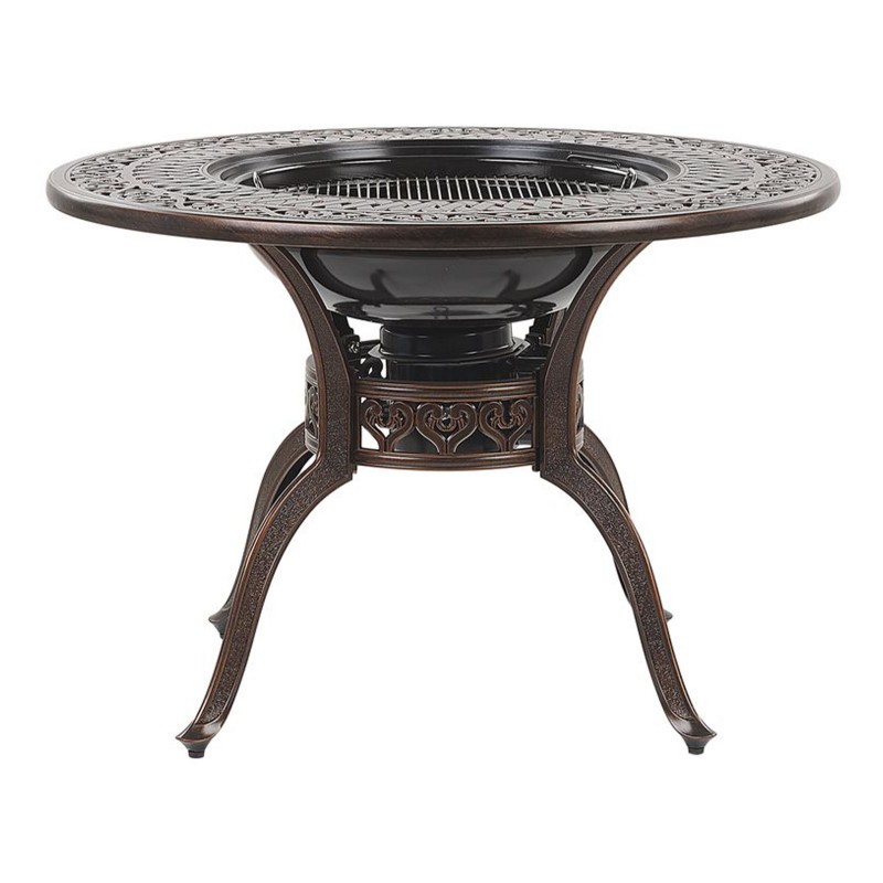 Stół ogrodowy MANFRIA 105 cm 105 cm Metal Ciemnobrązowy Stół ogrodowy MANFRIA 105 cm 105 cm Metal Ciemnobrązowy