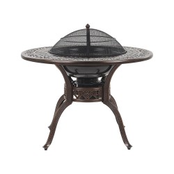 Stół ogrodowy MANFRIA 105 cm 105 cm Metal Ciemnobrązowy Stół ogrodowy MANFRIA 105 cm 105 cm Metal Ciemnobrązowy
