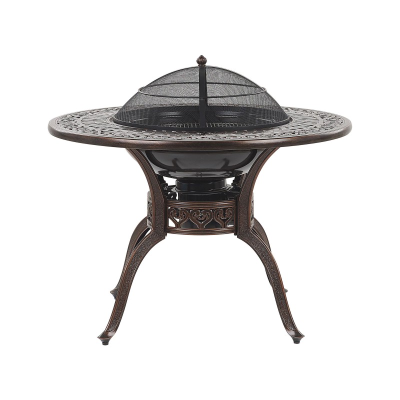 Stół ogrodowy MANFRIA 105 cm 105 cm Metal Ciemnobrązowy Stół ogrodowy MANFRIA 105 cm 105 cm Metal Ciemnobrązowy