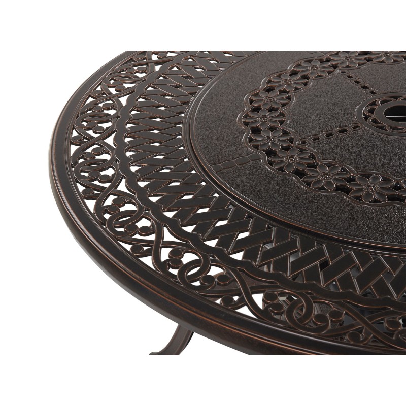 Stół ogrodowy MANFRIA 105 cm 105 cm Metal Ciemnobrązowy Stół ogrodowy MANFRIA 105 cm 105 cm Metal Ciemnobrązowy