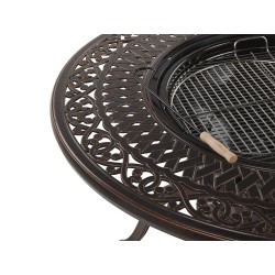 Stół ogrodowy MANFRIA 105 cm 105 cm Metal Ciemnobrązowy Stół ogrodowy MANFRIA 105 cm 105 cm Metal Ciemnobrązowy