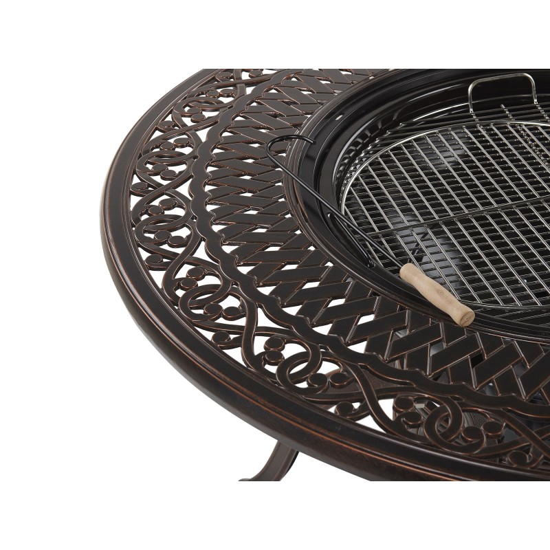 Stół ogrodowy MANFRIA 105 cm 105 cm Metal Ciemnobrązowy Stół ogrodowy MANFRIA 105 cm 105 cm Metal Ciemnobrązowy