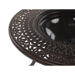 Stół ogrodowy MANFRIA 105 cm 105 cm Metal Ciemnobrązowy Stół ogrodowy MANFRIA 105 cm 105 cm Metal Ciemnobrązowy